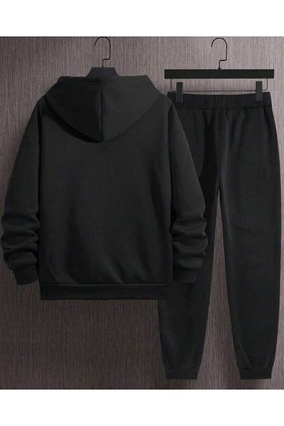 Sweetline Beast Mode Tracksuit Set Sweatshirt Jogger - Black Printed Oversize Hooded