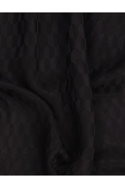 Kayra Cocoon Pattern Jacquard Woven Shawl Black