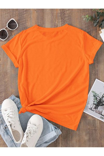 Sweetline Tricou colorat Heart Single Jersey - Imprimat, Oversize, Decolteu Crew, mânecă scurtă
