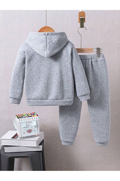 Sweetline Brooklyn Mount Printed Grey παιδική φόρμα - με κουκούλα