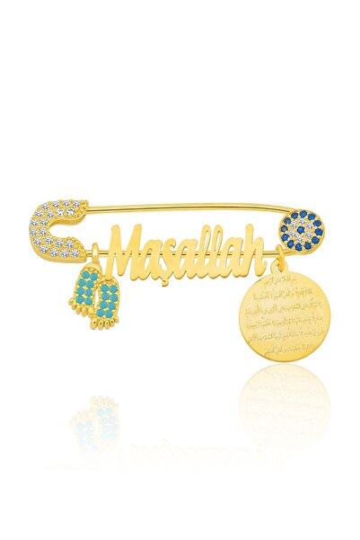 Papatya Silver 925 Ayar Kız Erkek Maşallah Yazılı Ayetel Kürsili 14 Ayar Altı...