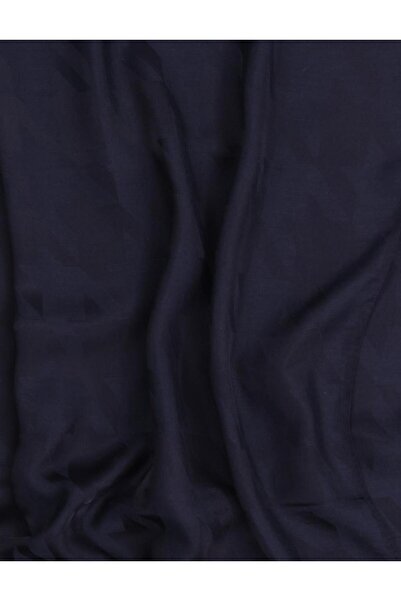 Kayra Kaz Ayağı Desen Jakarlı Şal Lacivert