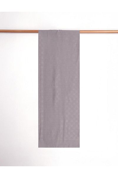 Kayra Checker Pattern Wool Blend Shawl Dark Gray