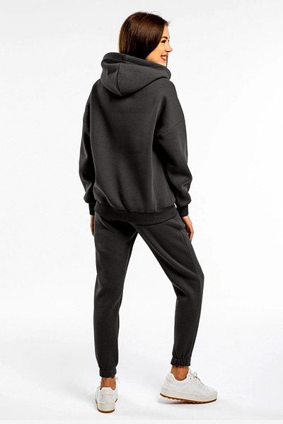Sweetline Basic Απλό Σετ Φούτερ Jogger - Anthracite Oversize Raised Hooded