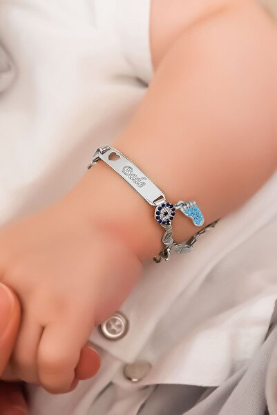 Papatya Silver 925 Ayar Gümüş Rodyum Kaplama Nazar Boncuklu Firuze Erkek.Pemb...