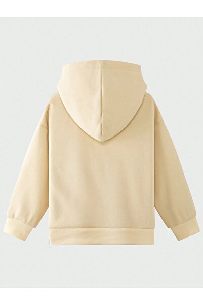 Sweetline Painter 1975 Cotton Kids Sweatshirt - Beige Printed Girls' Boys' Winter Pocket Hoodie