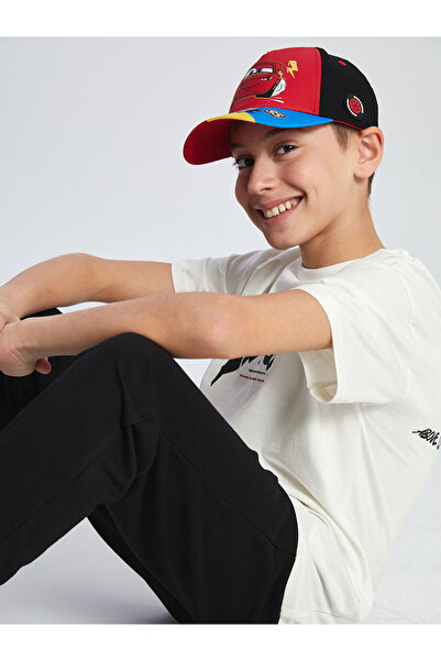 LC Waikiki Trendlucky Boys' Cap with Cars Print and Difference