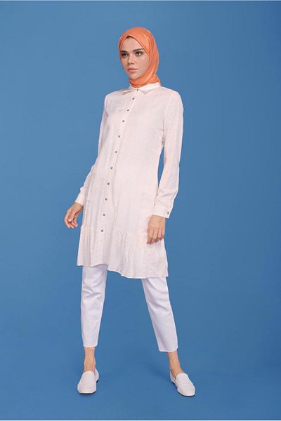 Alvina Patterned Tunic 40821 with Skirts Frill