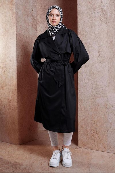 Alvina 10898 Model Belted Trench Coat