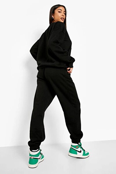 Mythologie Vertical Pattern Sweatshirt Sweatpants Jogger - Black Printed Bottom Top Tracksuit Set Crew Neck