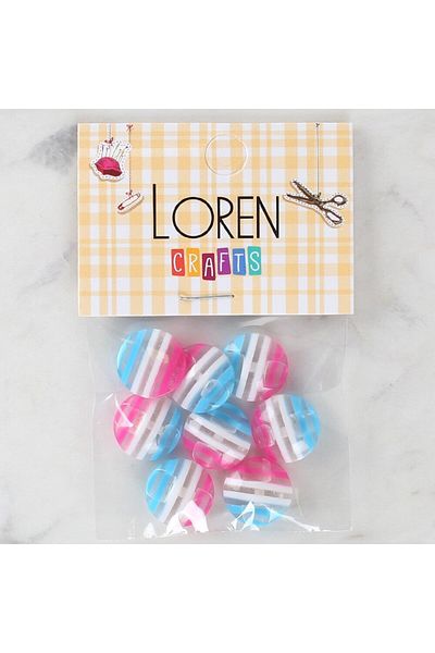 mk global Loren Crafts 8-Pack Patterned Buttons - 1093