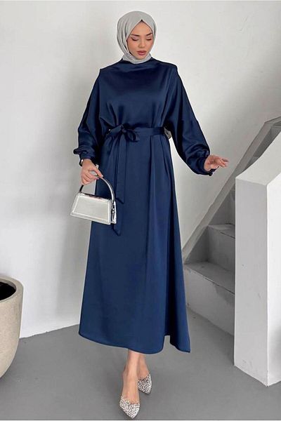 TRENDTESETTÜR Γυναικείο φόρεμα Navy Blue Belted T 73552