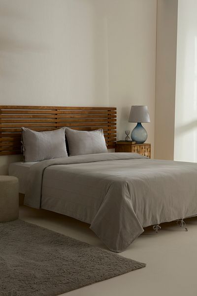 Karaca Home Σετ ΠΑΠΛΩΜΑΤΟΣ Carmine 100% βαμβακερό ΔΙΠΛΟ ΣΕΤ ΓΚΡΙ