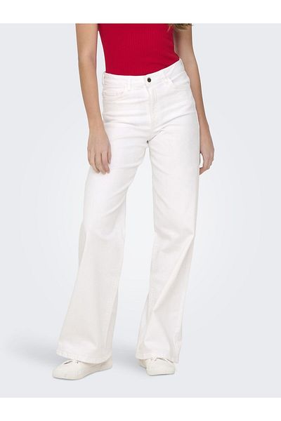 JDY Jeans mit weitem Bein JDYFELINA-FINA Hohe Taille Weiter Beinschnitt Jeans