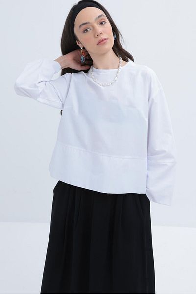 ALLDAY White-Wide Cuff Blouse