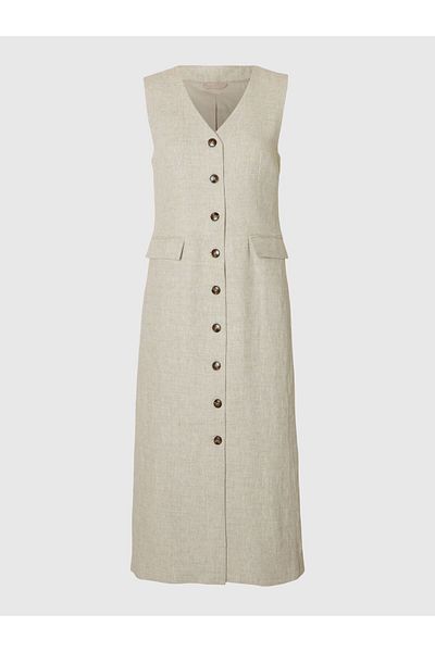 Selected Femme Kleid aus Leinengemisch Ärmelloses