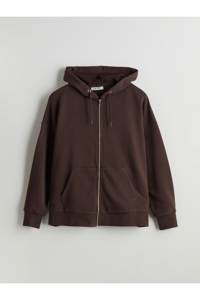 LC Waikiki Übergroßes Damen-Sweatshirt mit Reißverschluss und Kapuze