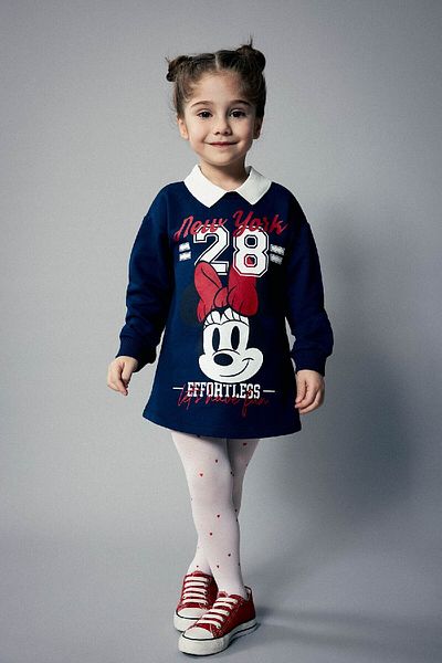 DeFacto Baby Girl Disney Mickey & Minnie Long Sleeve Dress C0505a524sp