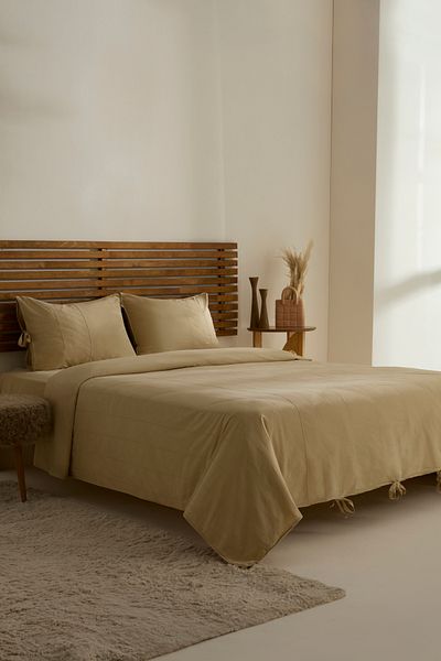 Karaca Home Σετ Παπλωματοθήκη Carmine 100% Βαμβακερό Διπλό Μπεζ