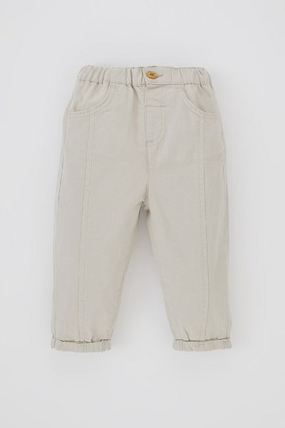 DeFacto Baby Boy Elastic Waist Flat Leg Gabardine Παντελόνι A8429a523wn