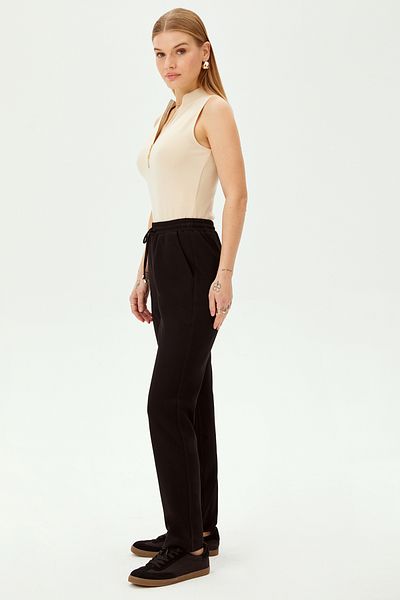 Allyco Elastic Waist Pipe Leg Comfortable Fit Knitted Trousers