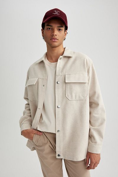 DeFacto Relax Fit Lumberjack Basic Solid Pocket hosszú ujjú ingkabát A6876ax23au