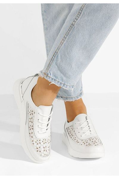 B T Shoes Sneakers dama piele Calyse albi