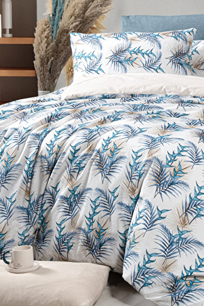 MyStory Home Lastikli Çarşaflı Çift Kişilik Nevresim Takımı Monblue