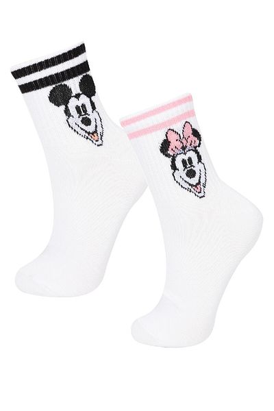 DeFacto Șosete din bumbac Disney Mickey & Minnie pentru femei B8765axns
