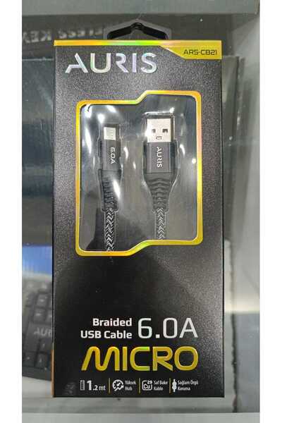 Auris 6.0A Micro Örgülü Şarj Kablosu