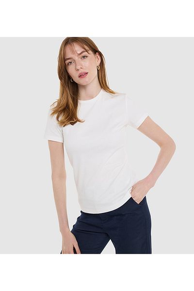 BCBG Regular Round Neck T Shirt With Branding At Sleeves For Women
