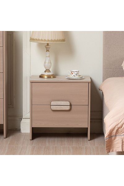 Danube Home طاولة جانبية من تراڤي بدرجين مع طاولة جانبية من حجر الترافرتين - بيج داكن، الطول: ٦٠ سم × العرض: ٤٠ سم × الارتفاع: ٦٠ سم
