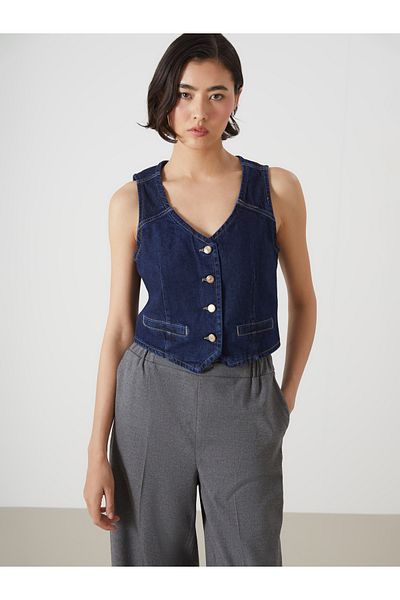 LC Waikiki V-Neck Women's Jean Vest