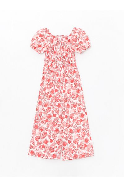 LC Waikiki Square Collar Floral Girl's Jumpsuit