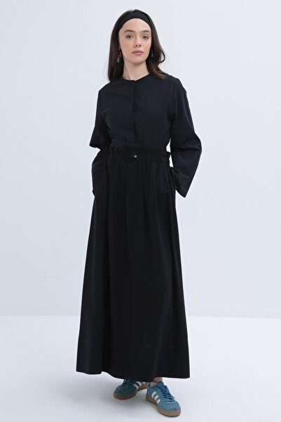 ALLDAY Fusta neagră cu talie elastică