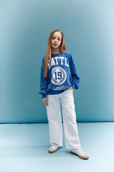 DeFacto Girl's Cargo Fit Wide Leg Jean Trousers B4956a824sm
