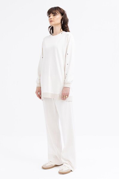 ALLDAY Stone-ribbed trouser set