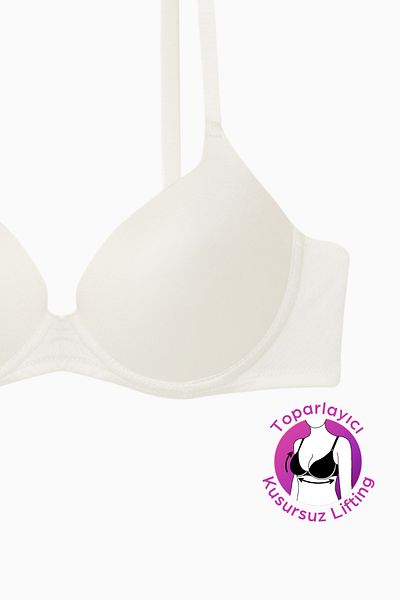 Wonna Mia - Padded Push Up, Perfect Lifting Bra - Ecru - 2529