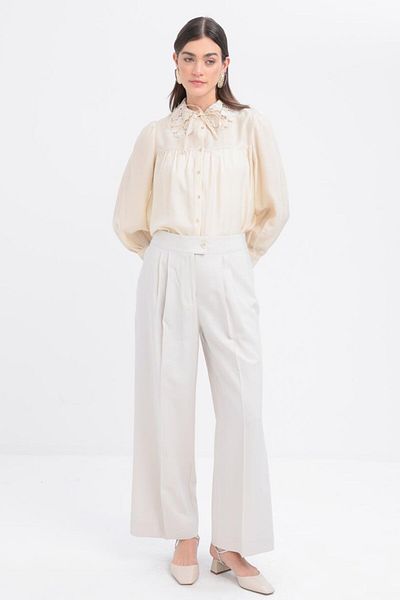 ALLDAY Stone-Pleated Wide Leg Pants