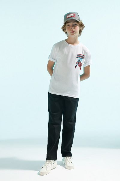 DeFacto Marvel Comics Boy's T-shirt - Crew Neck, κοντομάνικο B7216a824sm