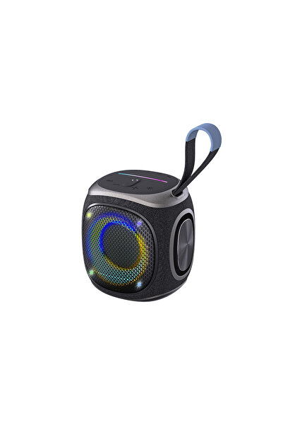 Lenyes S864 RGB Işıklı Taşınabilir TWS Bluetooth Speaker Hoparlör v5.3 Siyah