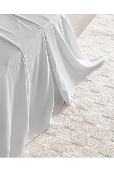 Madame Coco Ciel Double 100% Cotton Elasticless Satin Bed Sheet - Gray