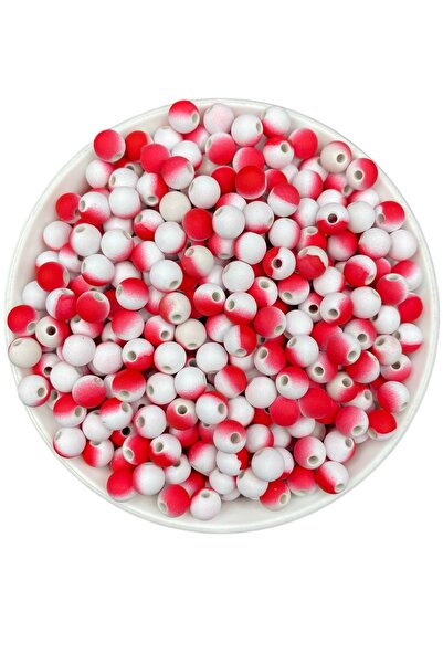 Hedef Bijuteri 25 جرام 8 مللي متر أحمر أبيض اللون تركيا الخرز ، رخامي مروحة ،...