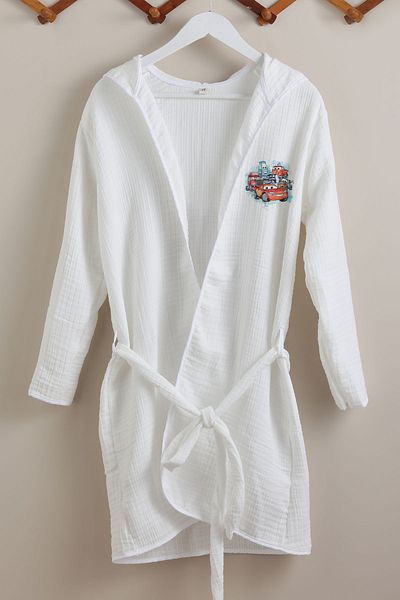 Tuğba Kuğu 4 Layer Muslin Bathrobe - Cartoon Series - Lightning Mcqueen And Friends