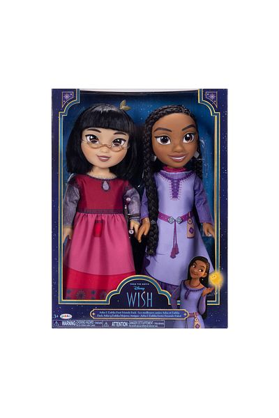 Disney Wish Doll Asha & Dahlia 38cm 2-in-1 Pack| Fashion Doll | Wish Movie |Gift for Kids and Teens