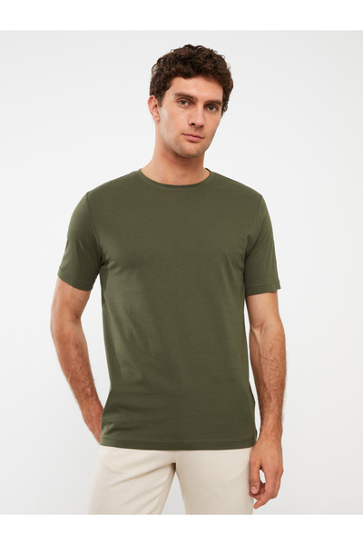 LC Waikiki تي شيرت رجالي من القطن الممشط برقبة دائرية