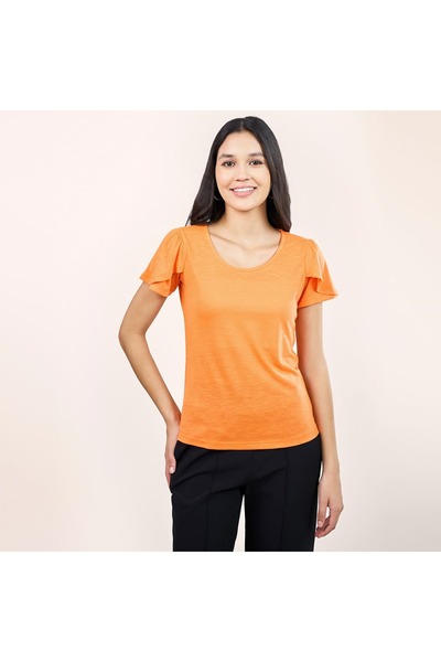 Salt Attire Scoop Neck Stylish Women's Top Elegant Versatile & Comfortable Casual Wear