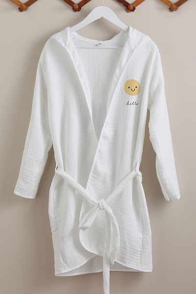 Tuğba Kuğu 4 Layer Muslin Bathrobe - Pure Baby Series - Gülen Soft Güneş