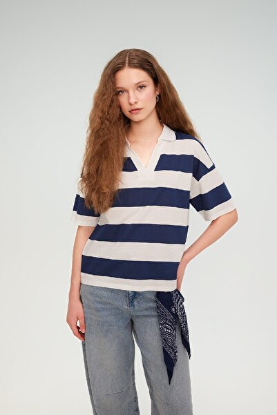 DeFacto Pruhované polo tričko Relaxed Fit – krátký rukáv, počesané C4072ax24sp