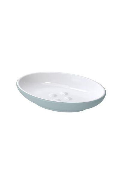 IKEA EKOLN Soap Dish Light Grey-Turquoise – Stylish Stoneware Bathroom Accessory (13x9 cm)